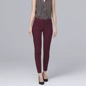 2/$30 White House Black Market Comfort Stretch Slim Ankle Pants Port Wine #A0170